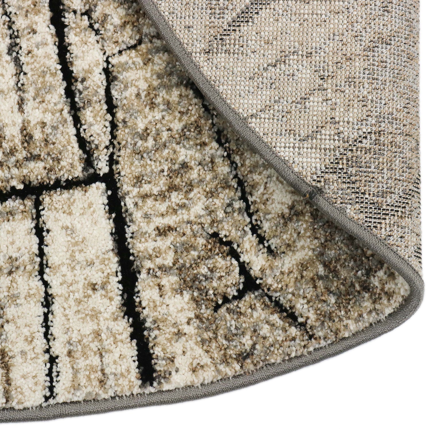 Boomstam Design Vloerkleed - Ibiza 605-95 Earth - Beige-Grijs — hoek