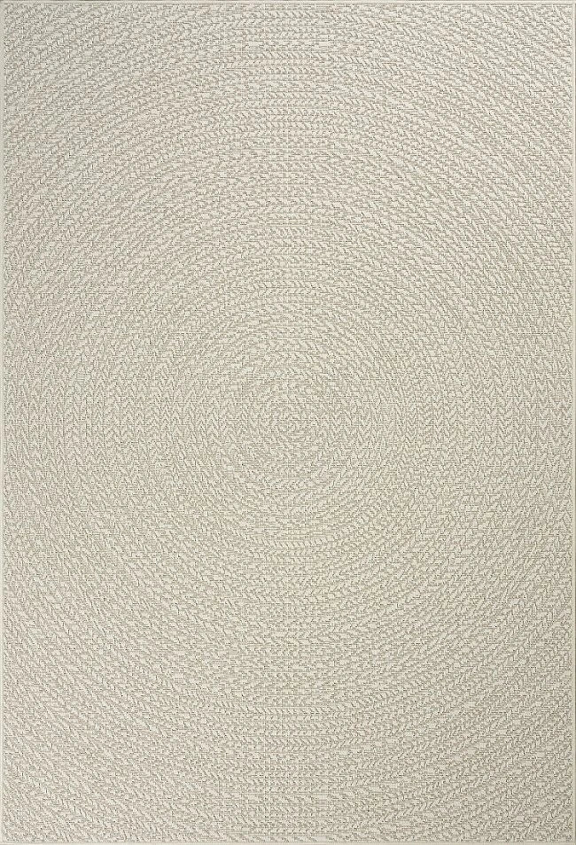 Buitentapijt met Jute Look – Cream – Rond Gevlochten Design – Weerbestendig & Stijlvol - Vooraanzicht