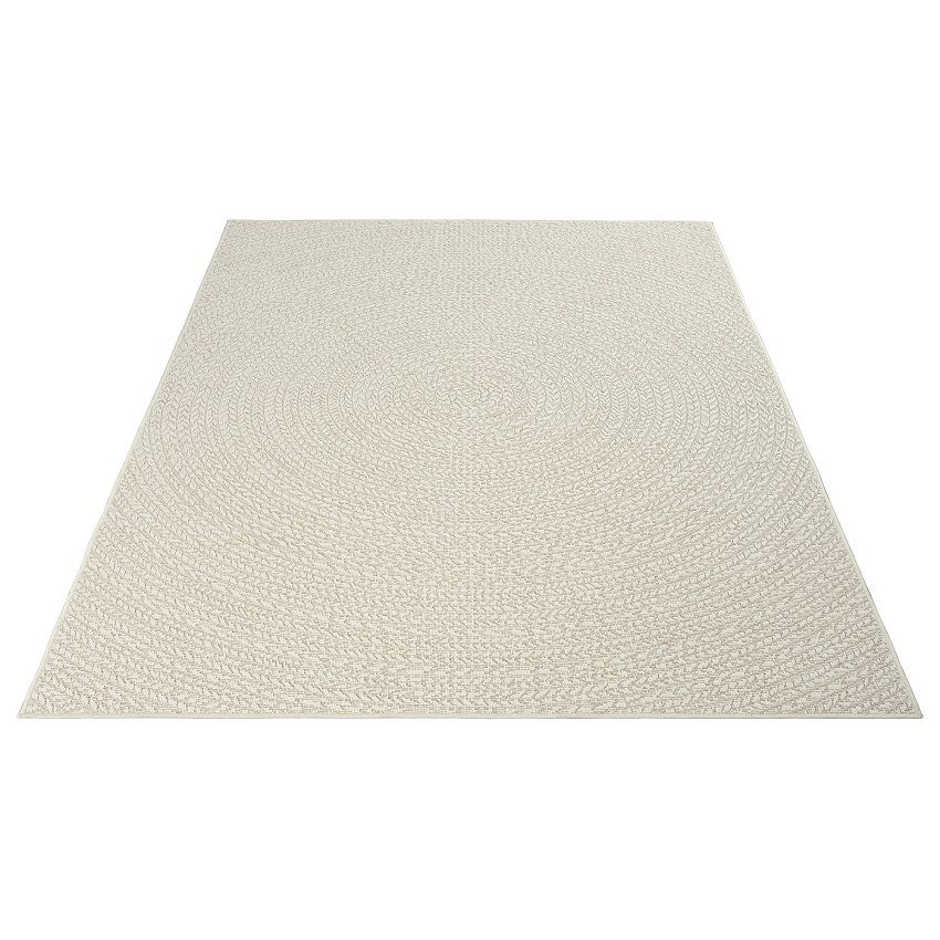 Buitentapijt met Jute Look – Cream – Rond Gevlochten Design – Weerbestendig & Stijlvol — hoek