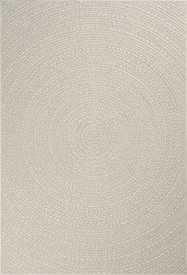 Buitentapijt met Jute Look – Cream – Rond Gevlochten Design – Weerbestendig & Stijlvol — bovenaanzicht