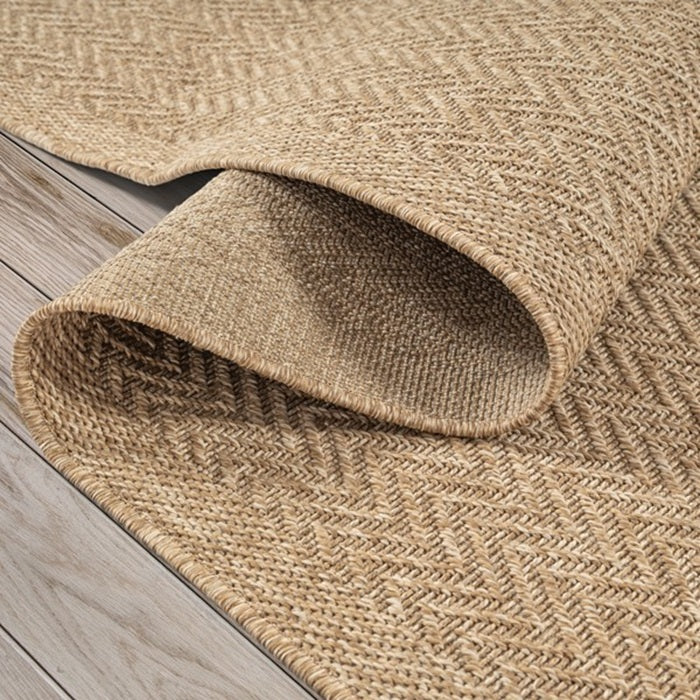 Buitentapijt met Jute Look – Nature – Gevlochten Design – Weerbestendig & Stijlvol — detail weefsel