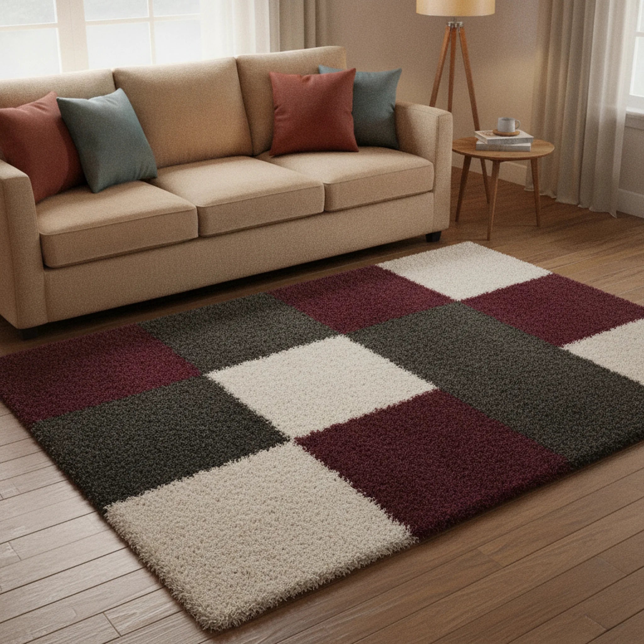 Hoogpolig Vloerkleed Shaggy Plus 910 Purple - Sfeerbeeld