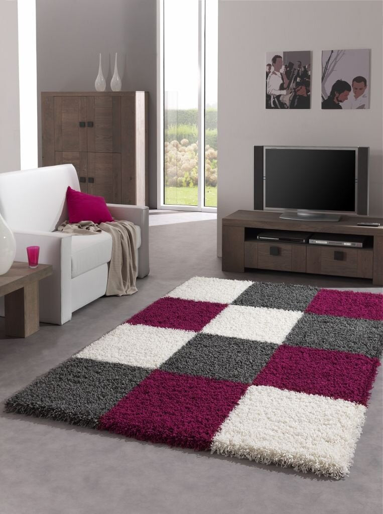 Hoogpolig Vloerkleed Shaggy Plus 910 Purple - Vooraanzicht