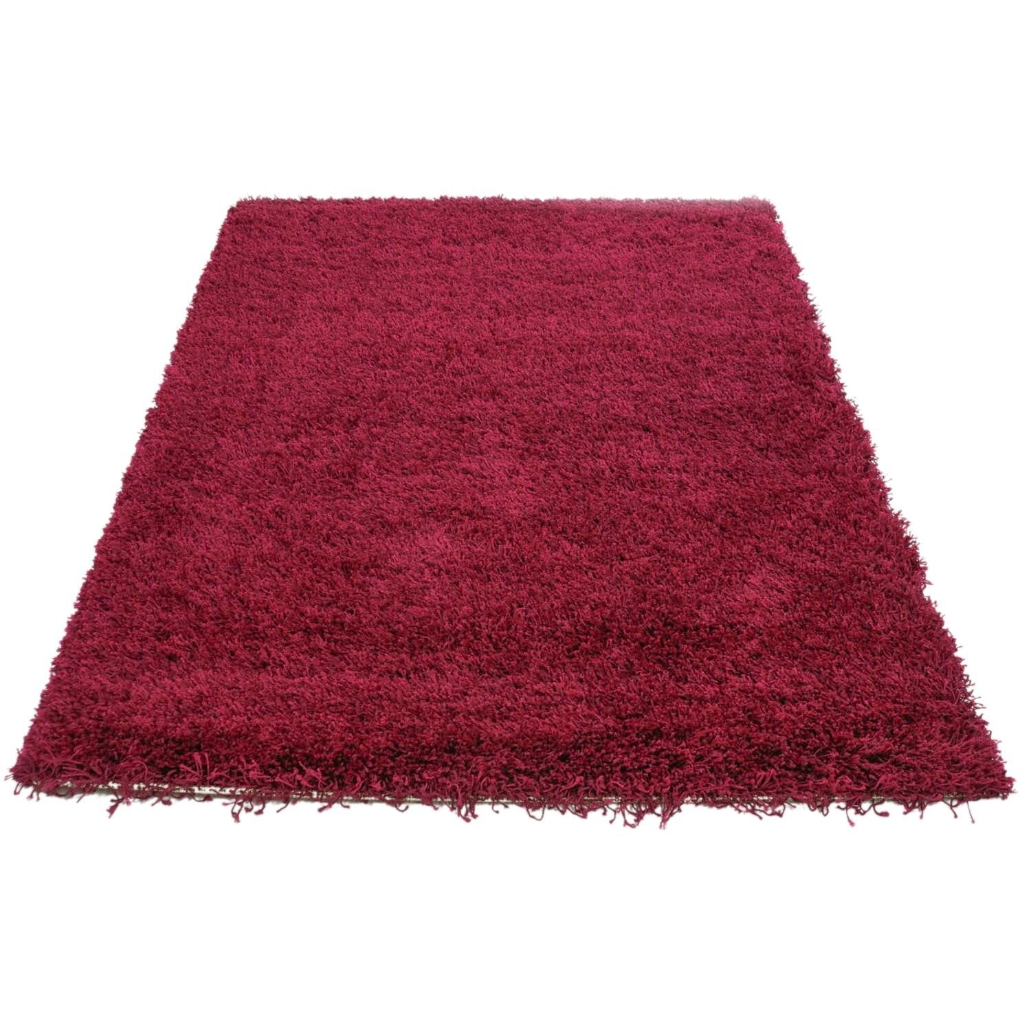 Hoogpolig vloerkleed shaggy Plus 957 5cm hoogte - paars — sfeerbeeld in interieur