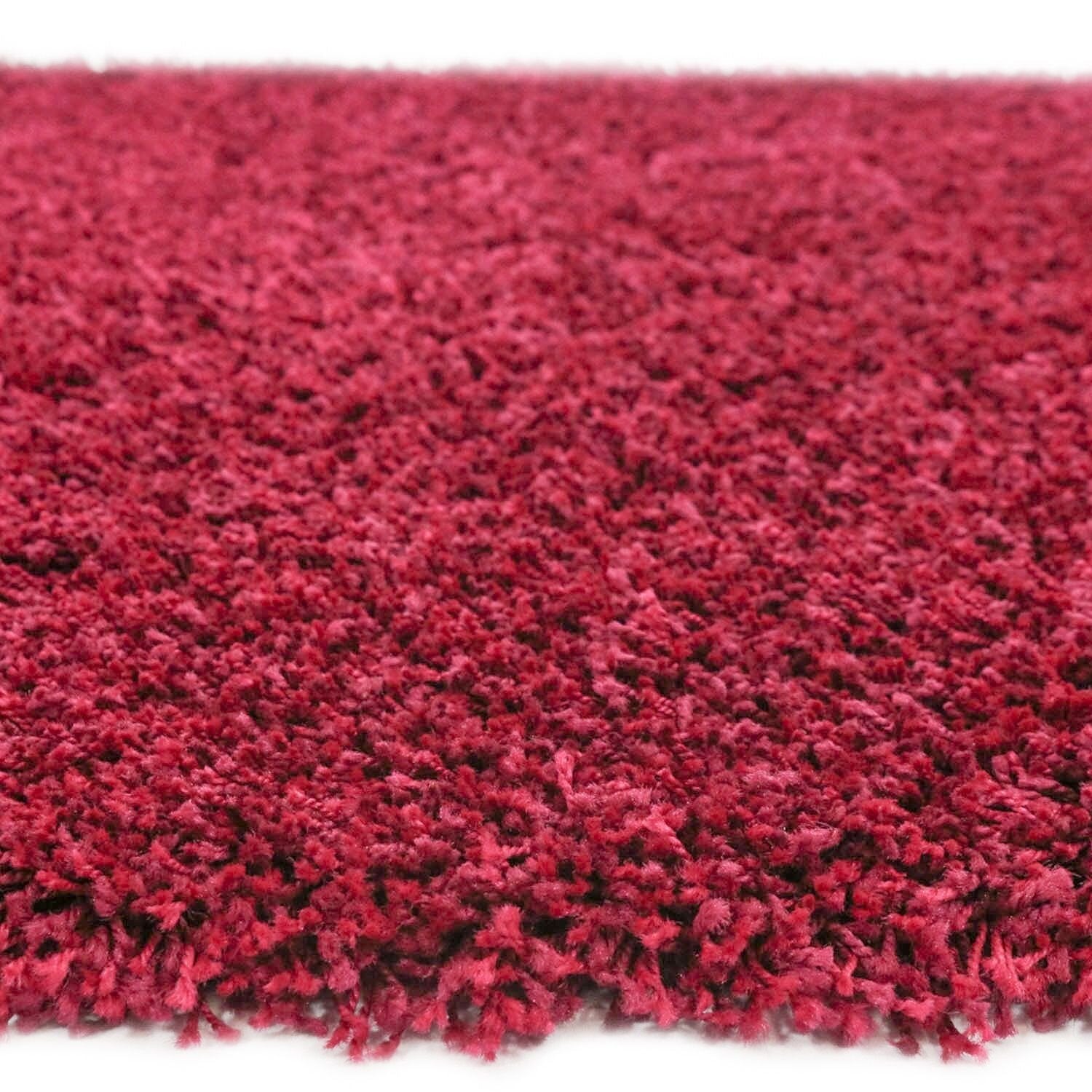 Hoogpolig vloerkleed shaggy Plus 957 5cm hoogte - paars — bovenaanzicht