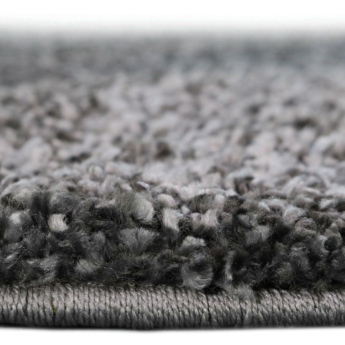 Hoogpolig vloerkleed shaggy Plus 959 5cm hoogte - grijs gemêleerd — bovenaanzicht