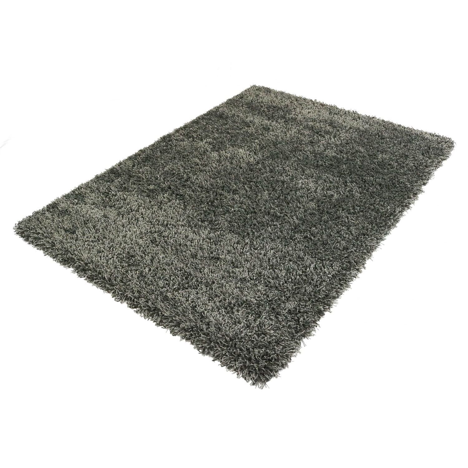 Hoogpolig vloerkleed shaggy Plus 959 5cm hoogte - grijs gemêleerd — detail weefsel