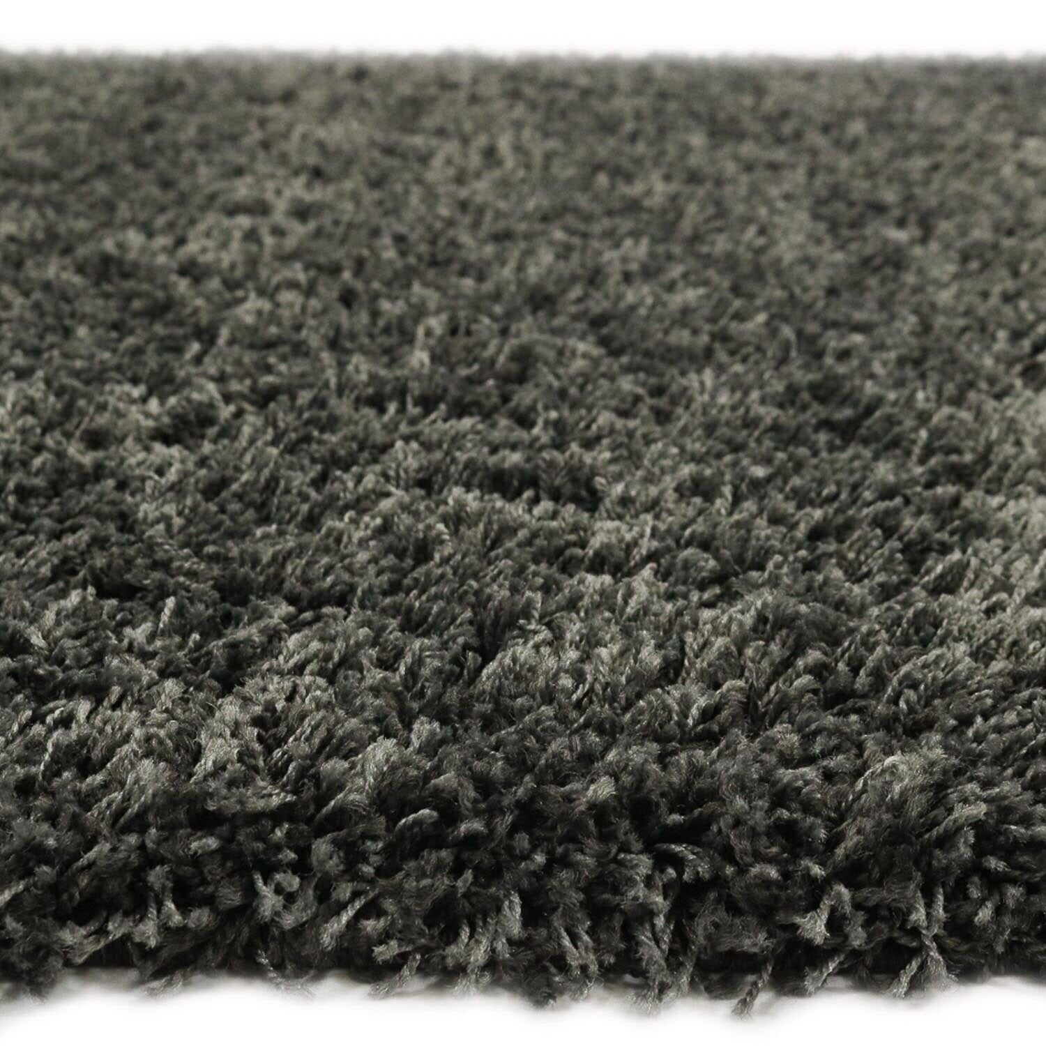 Hoogpolig vloerkleed shaggy Plus 959 5cm hoogte - grijs gemêleerd — sfeerbeeld interieur