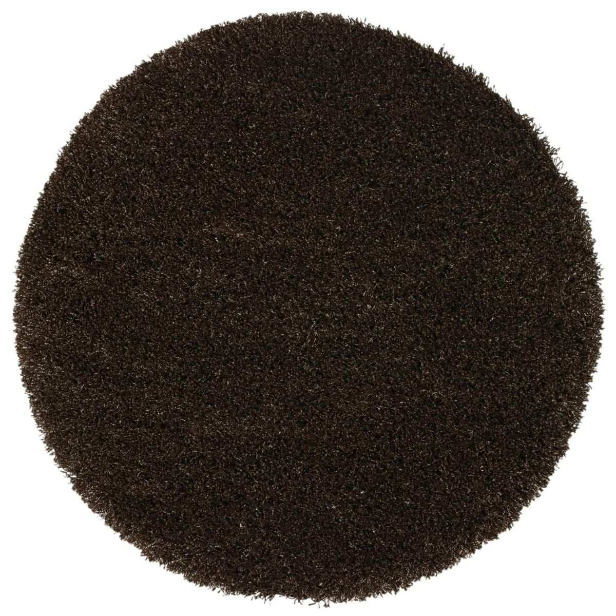 Hoogpolig Vloerkleed Shaggy Plus 964 Brown Ø120cm — sfeerbeeld in interieur