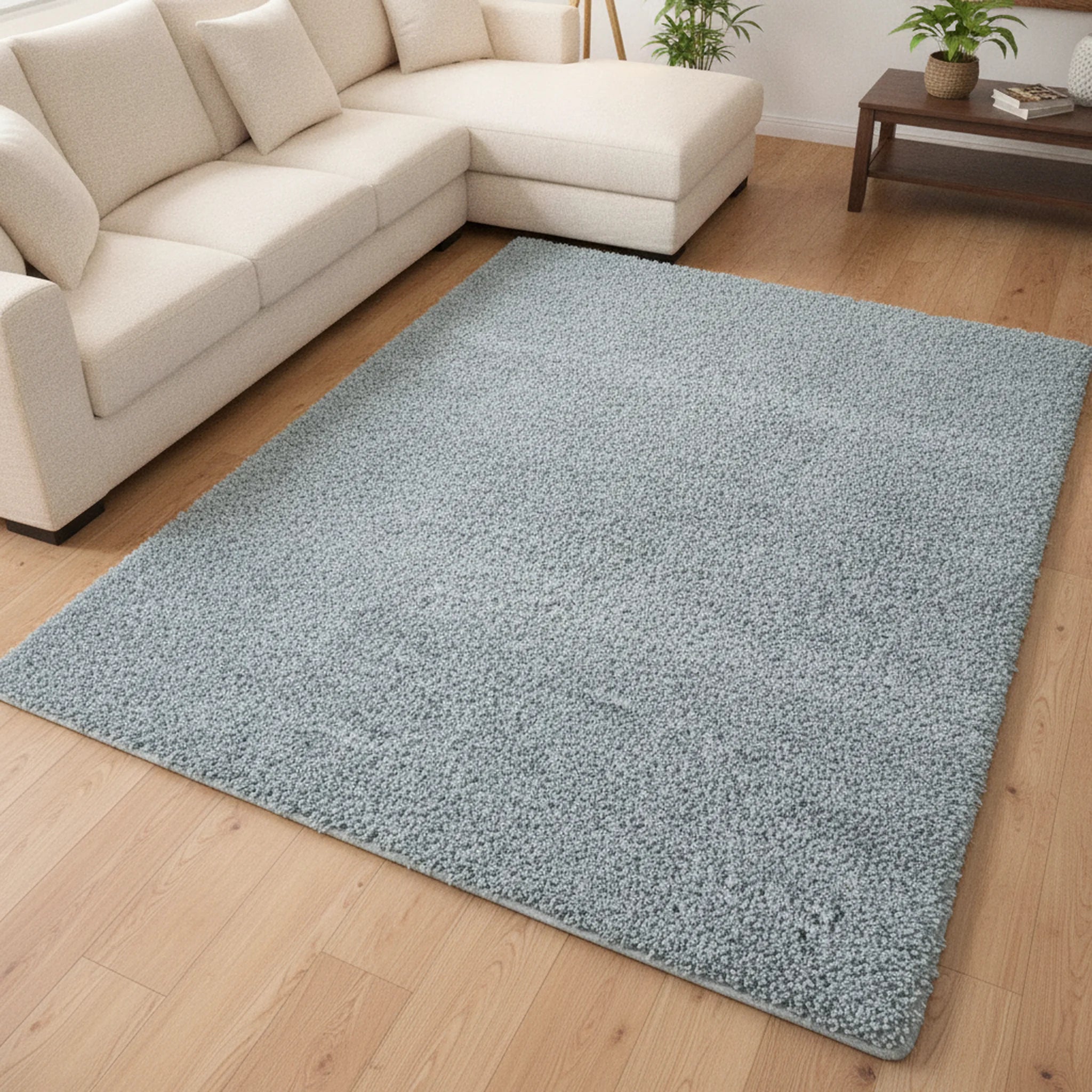Hoogpolig Vloerkleed Shaggy Ritual – Hoogpolig & Comfortabel – Turquoise - Sfeerbeeld