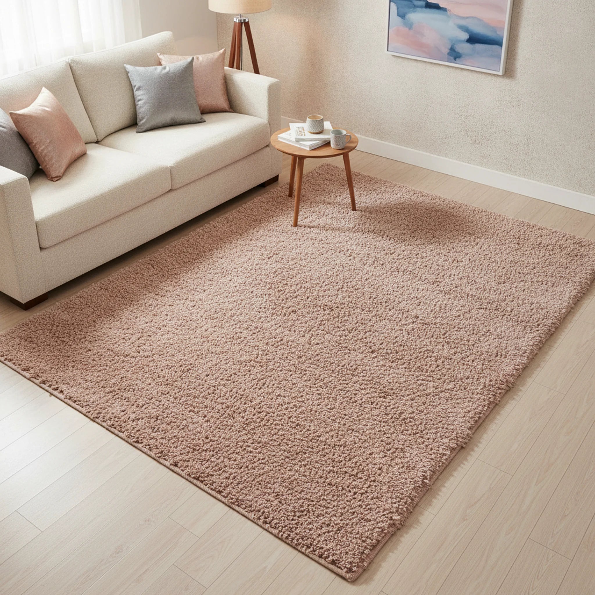 Hoogpolig Vloerkleed Shaggy Ritual – Hoogpolig & Comfortabel – Roze - Sfeerbeeld