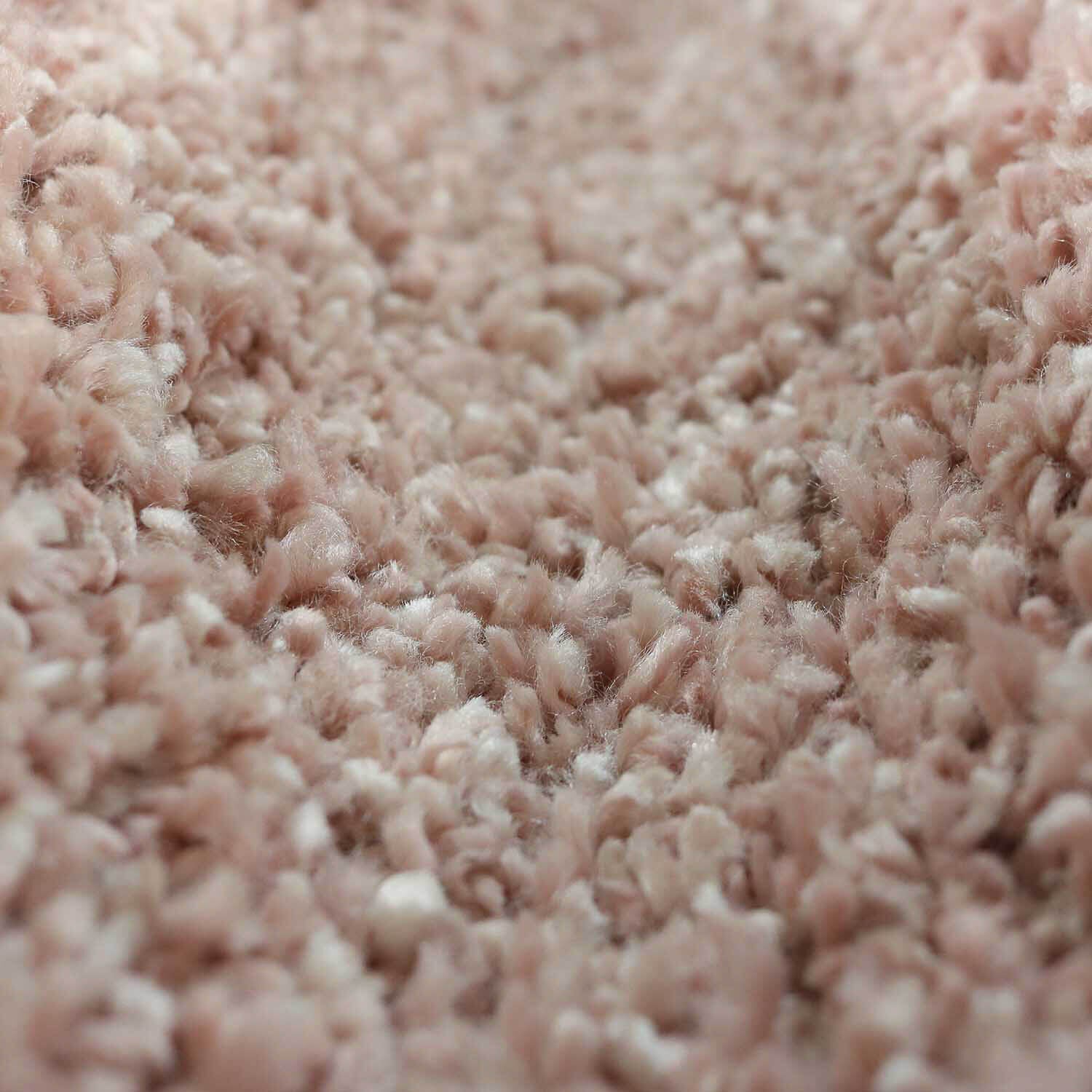 Hoogpolig Vloerkleed Shaggy Ritual – Hoogpolig & Comfortabel – Roze — bovenaanzicht