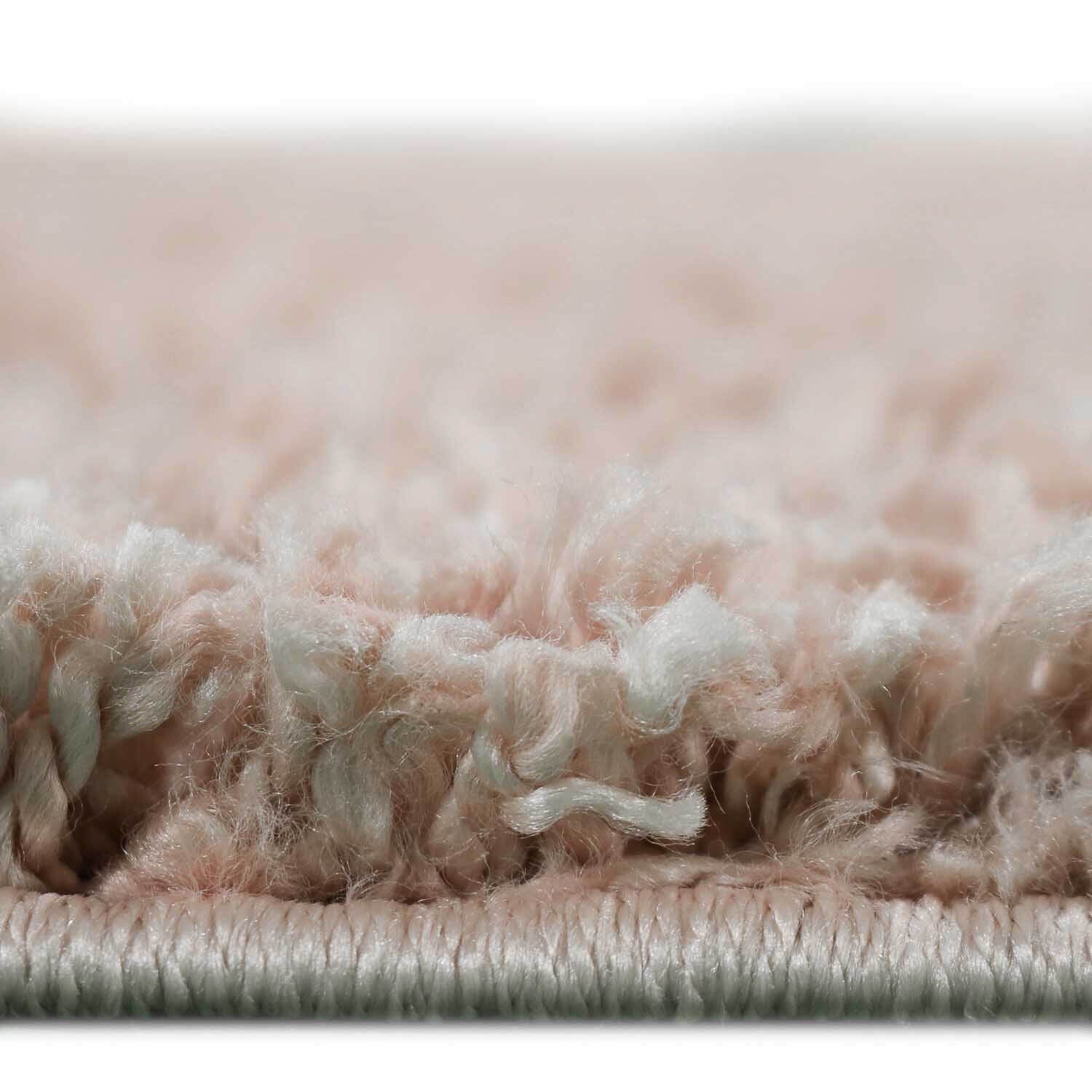 Hoogpolig Vloerkleed Shaggy Ritual – Hoogpolig & Comfortabel – Roze — hoekdetail