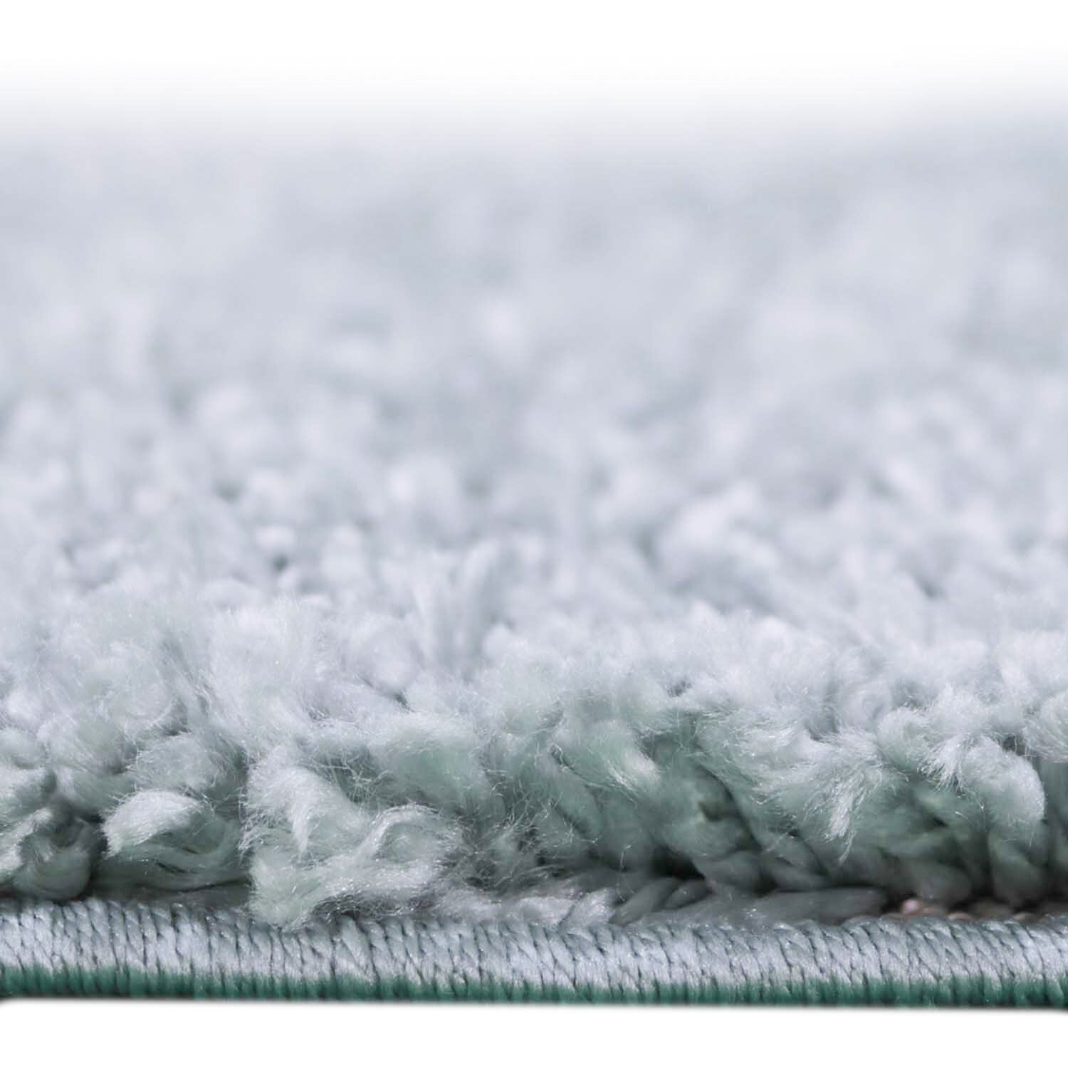 Hoogpolig Vloerkleed Shaggy Ritual – Hoogpolig & Comfortabel – Turquoise - Vooraanzicht