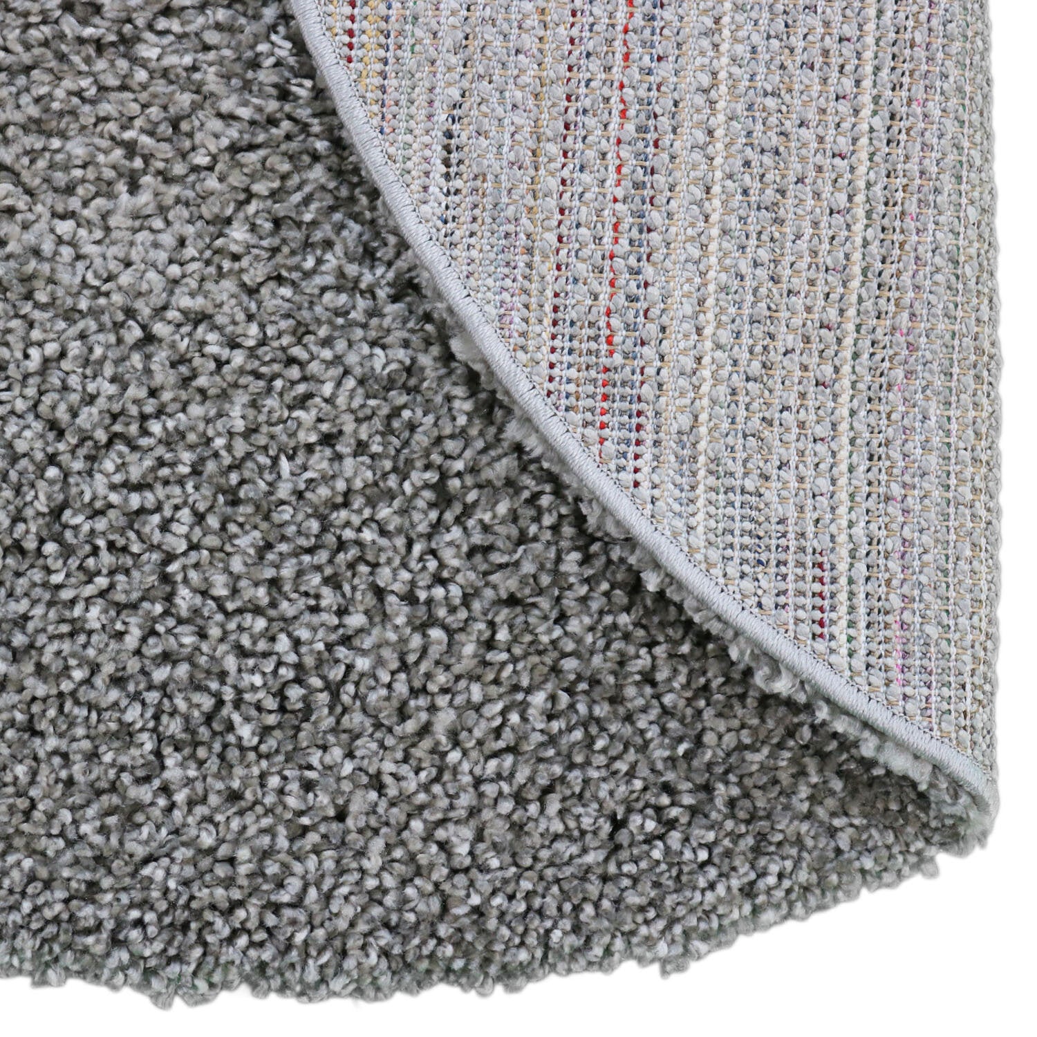 Hoogpolig Vloerkleed Shaggy Ritual – Zacht & Comfortabel – Grijs — detail weefsel