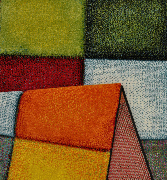 Vloerkleed Belis Multicolour – Laagpolig Modern Kleurenspel – sfeerimpressie in de woonkamer