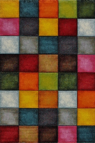 Vloerkleed Belis Multicolour – Laagpolig Modern Kleurenspel – bovenaanzicht van het hele kleed