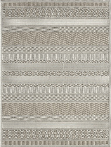 Vloerkleed Ottawa 22565 Beige – Weerbestendig en Vlak Geweven – bovenaanzicht