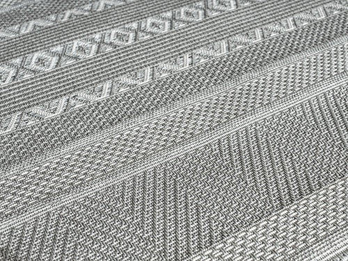 Vloerkleed Ottawa 22565 Grijs – Plat Geweven Buitenkleed voor Terras – opgerolde hoek