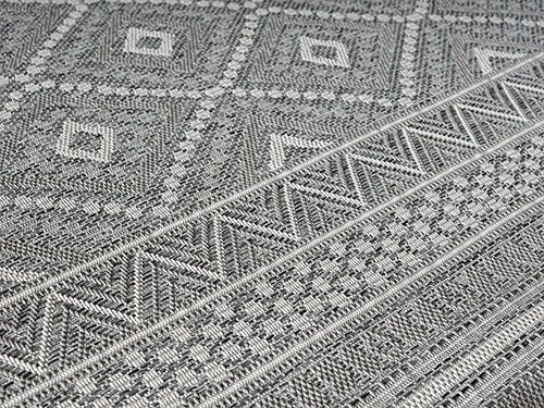 Vloerkleed Ottawa 22567 Grijs – Buitenkleed in Zeven Maten – detail van de rand