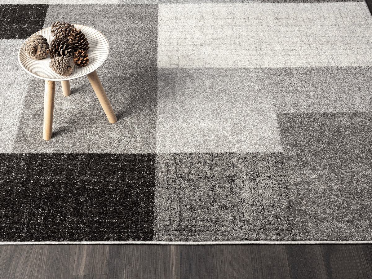 Vloerkleed Thales 6101 Grijs – 166.400 punten per vierkante meter – sfeerimpressie in de werkkamer