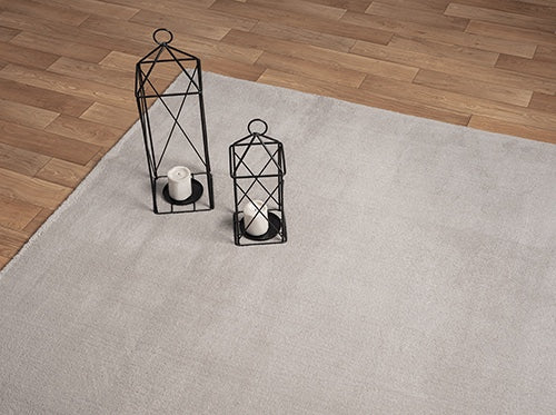 Vloerkleed Loft Washable Zand – Wasbaar Vloerkleed in Zachte Zandtint – Action Back rugzijde van dichtbij