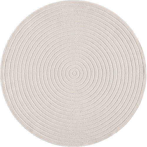 Vloerkleed Tenerife Plus 54226 Crème – Rond in 120 en 160 cm – bovenaanzicht van het ronde kleed