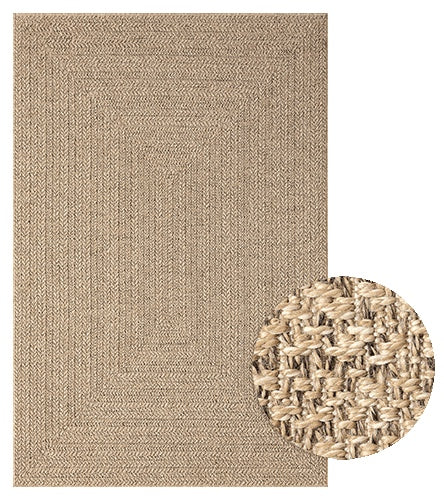 Vloerkleed Kenzy 5001 Naturel – Ook in Ovaal 140x200 cm – ovale uitvoering van bovenaf