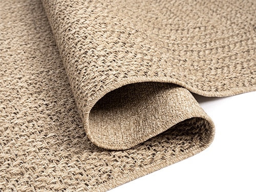 Vloerkleed Kenzy 5001 Naturel – Ook in Ovaal 140x200 cm – omgeslagen hoek met jute rug