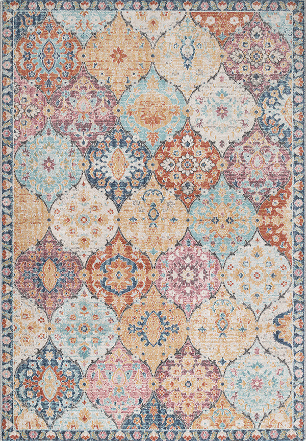 Vloerkleed Salsa Multicolour – Geweven kleurenmix voor buiten – bovenaanzicht