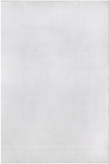 Vloerkleed Stilo 390 Gebroken Wit – Vlakke pool van 8 mm – bovenaanzicht