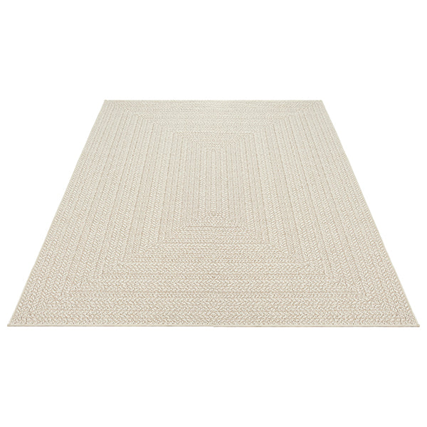 Vloerkleed Kenzy 5001 Crème – Laagpolig en Vlak Geweven – detailopname van de crème kleur