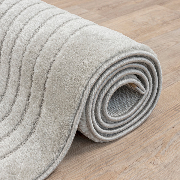 Vloerkleed Eclipse 2320 Grijs – Geweven cirkels, 12 mm pool – sfeerimpressie in de woonkamer