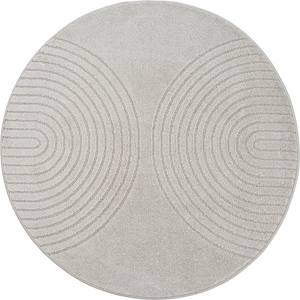 Vloerkleed Eclipse 2320 Grijs – Geweven cirkels, 12 mm pool – detail van de pool