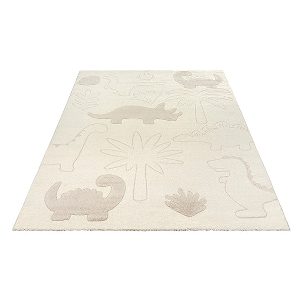 Vloerkleed Eclipse Kids 2326 Crème – Ineengrijpende Cirkels in Zachte Pool – detail van de pool van 12 mm
