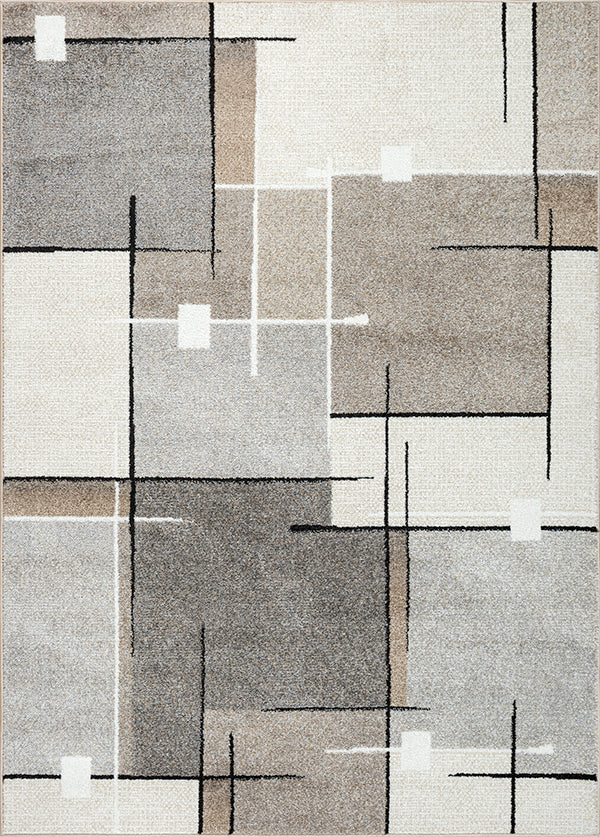 Vloerkleed Thales 6102 Beige – geweven polypropyleen op jute – bovenaanzicht van het volledige kleed