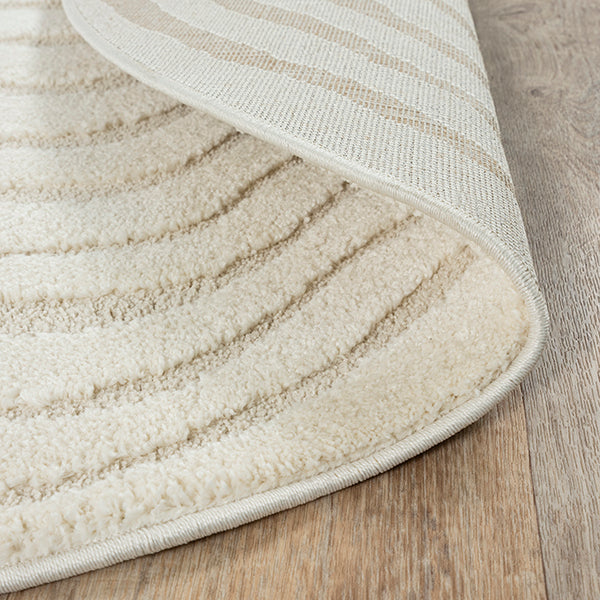Vloerkleed Elio 2325 Crème – Rond met zachte pool van 14 mm – sfeerimpressie in de woonkamer