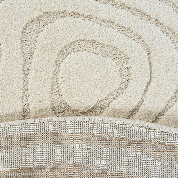 Vloerkleed Elio 2325 Crème – Rond met zachte pool van 14 mm – detail van de crème pool