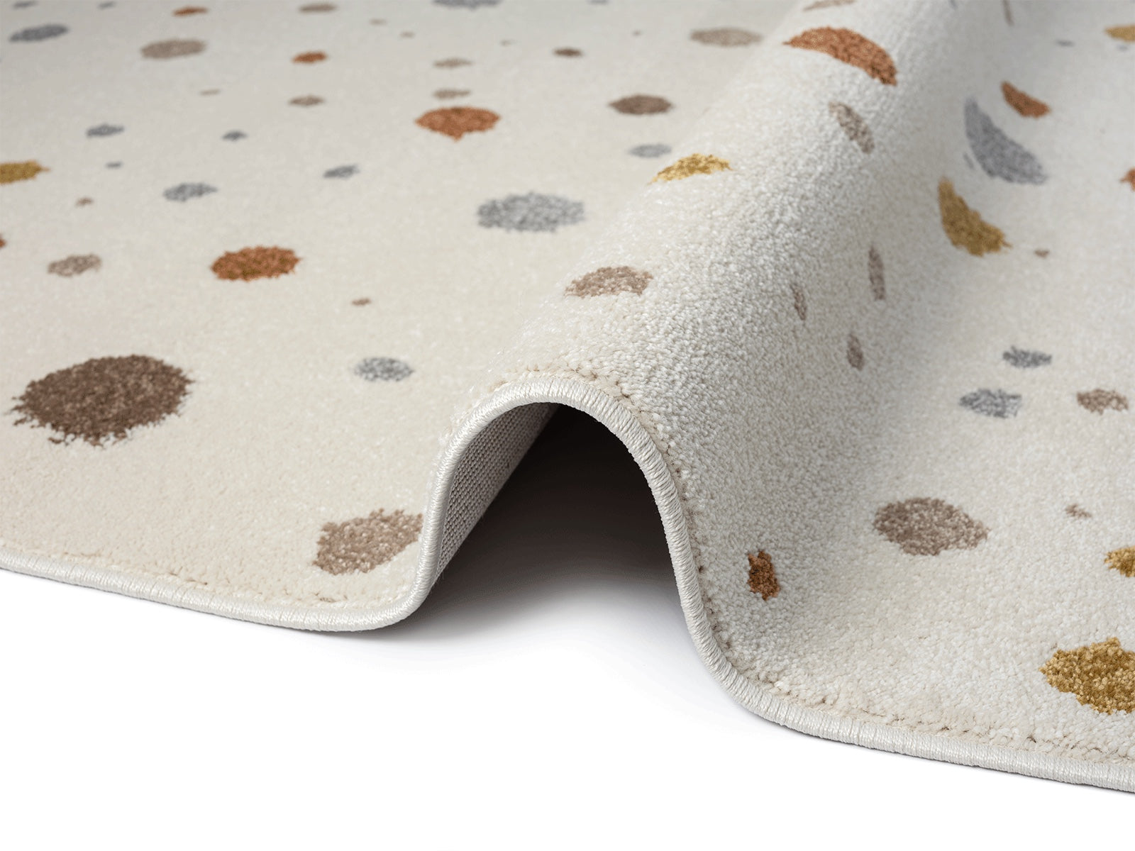 Vloerkleed Sound 40267 Crème – lichte tint met stevige juterug – de ronde maat van 160 cm in beeld