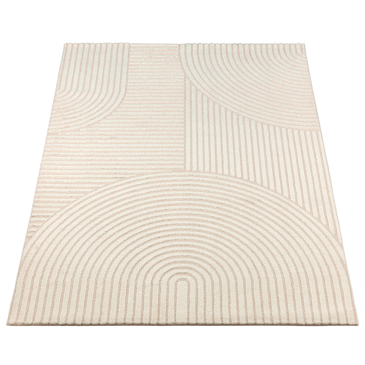 Vloerkleed Elio 2252 Beige – Zandtint in een laagpolig weefsel – sfeerimpressie bij het raam