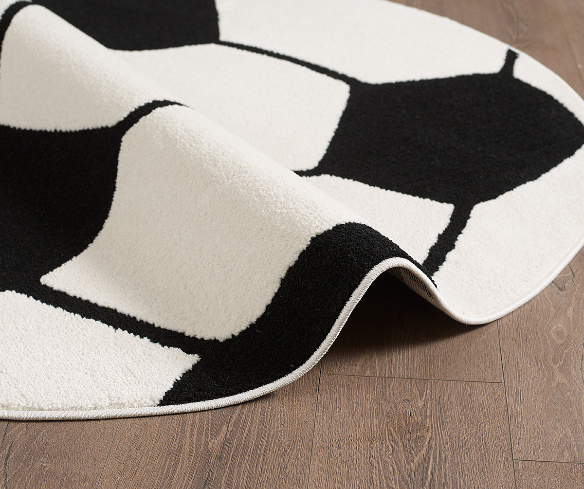 Vloerkleed Eclipse Kids 54038 Multicolour – Rond Kindervloerkleed met Cirkels – detail van de cirkels in de pool