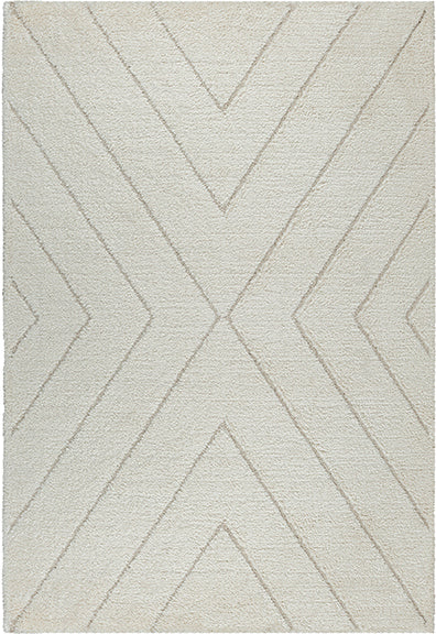 Vloerkleed Ideal Shaggy Crème 80362 – Zachte Hoogpolige Shaggy – bovenaanzicht van het hele kleed
