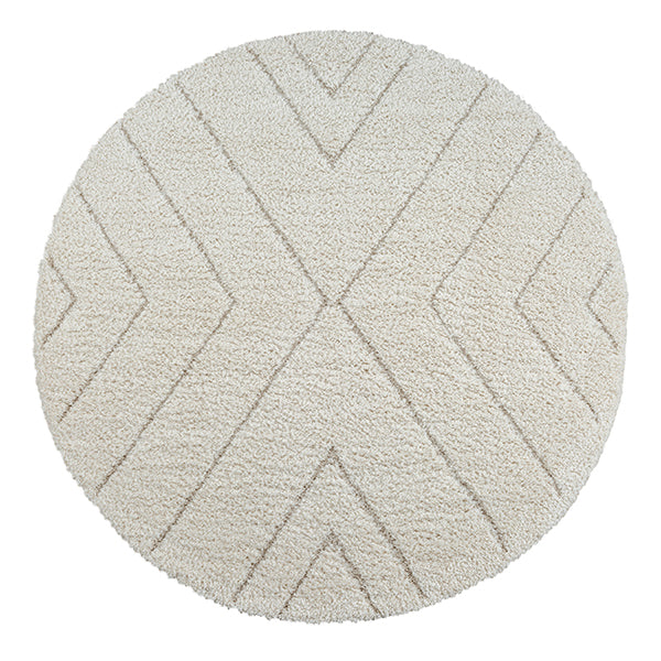 Vloerkleed Ideal Shaggy Crème 80362 – Zachte Hoogpolige Shaggy – sfeerimpressie naast de bank
