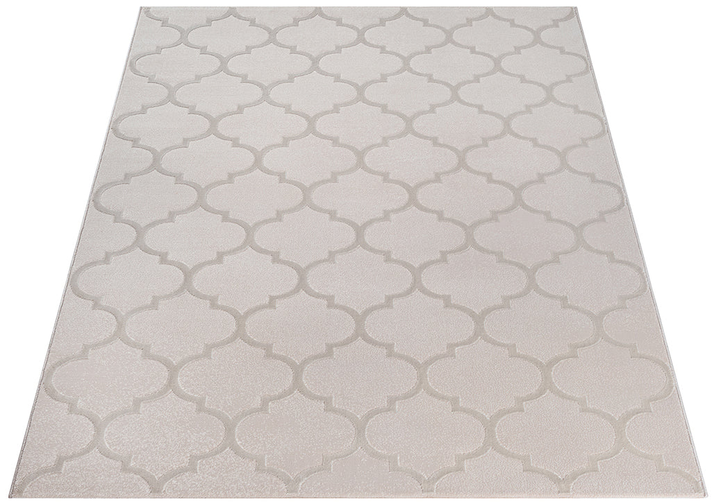 Vloerkleed Studio Beige – Oosters Medaillon met Vintage Uitstraling – sfeerimpressie in de woonkamer