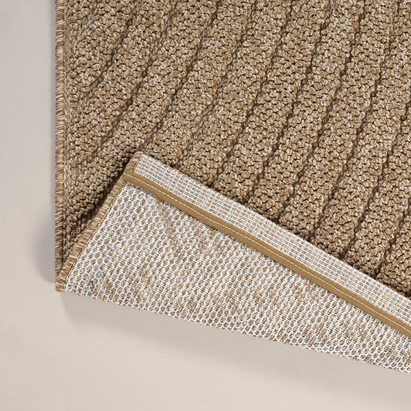 Vloerkleed Kos 7218 Naturel – Geweven Boho Kleed in Natuurtinten – detail van het weefsel