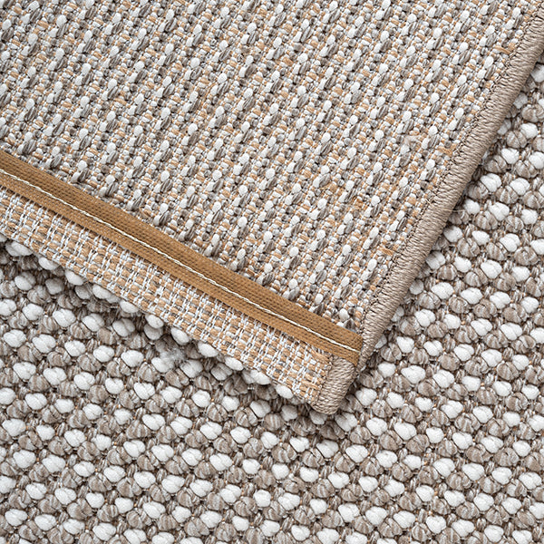 Vloerkleed Mira 7506 Beige – Laagpolig Modern voor de Woonkamer – close-up van het weefsel