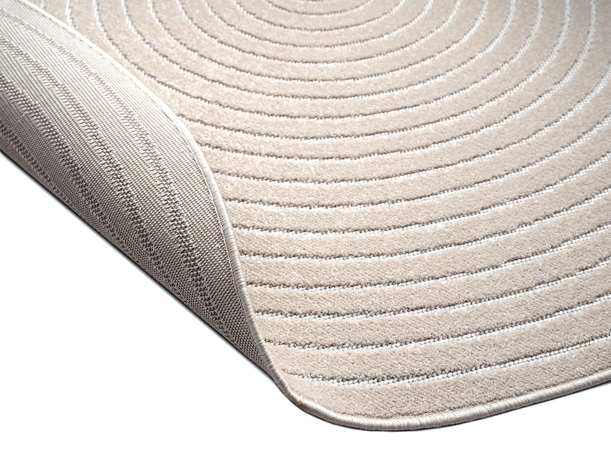 Vloerkleed Tenerife Plus 54226 Beige – Rond met Lage Pool van 5 mm – detail van het weefsel