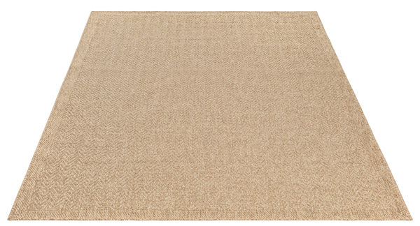 Vloerkleed Kenzy 5007 Naturel – Geweven met Jute Rugzijde – ronde maat van 120 cm