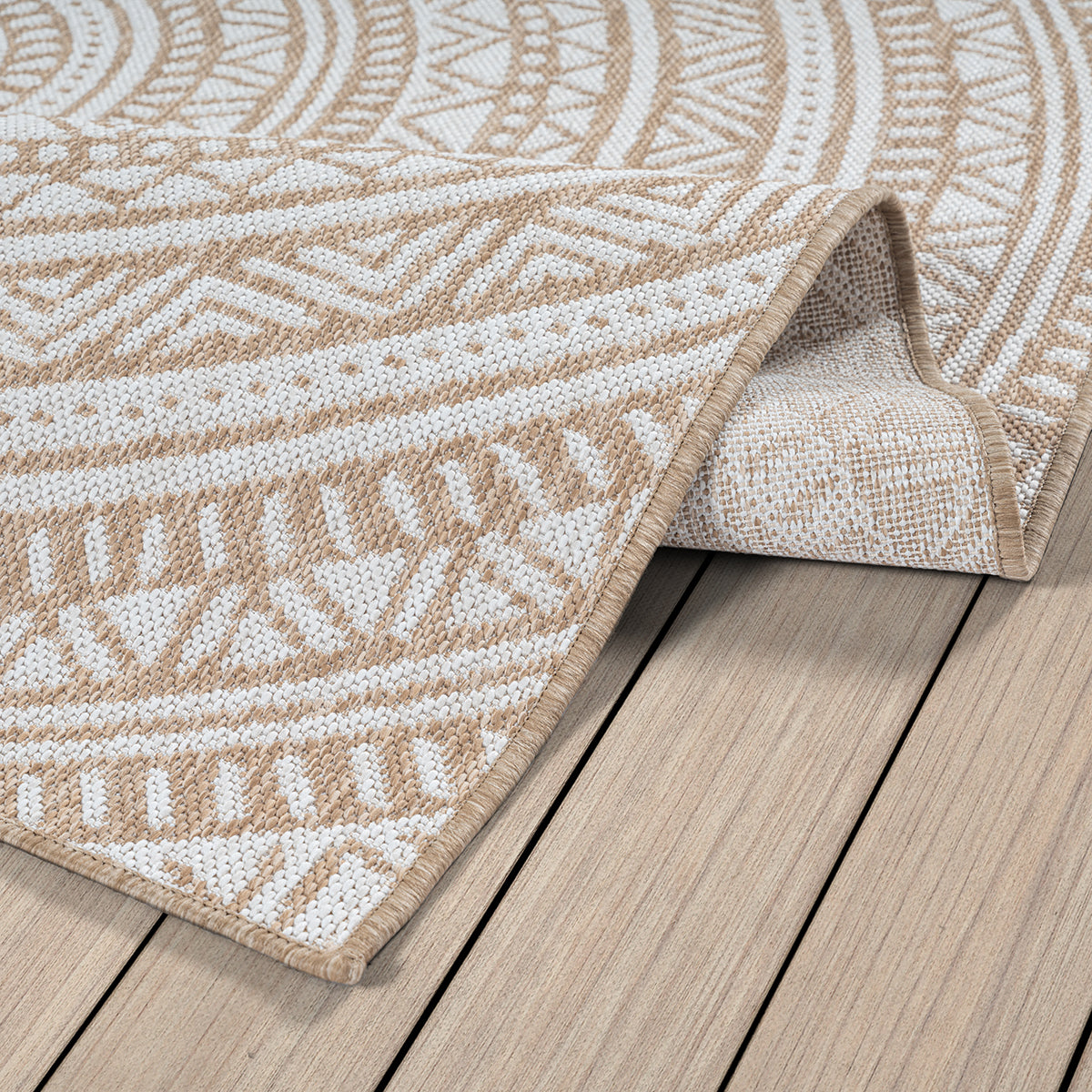 Vloerkleed Maestro Naturel – Buitenkleed in Rond en Rechthoekig Formaat – detail van de sisalstructuur