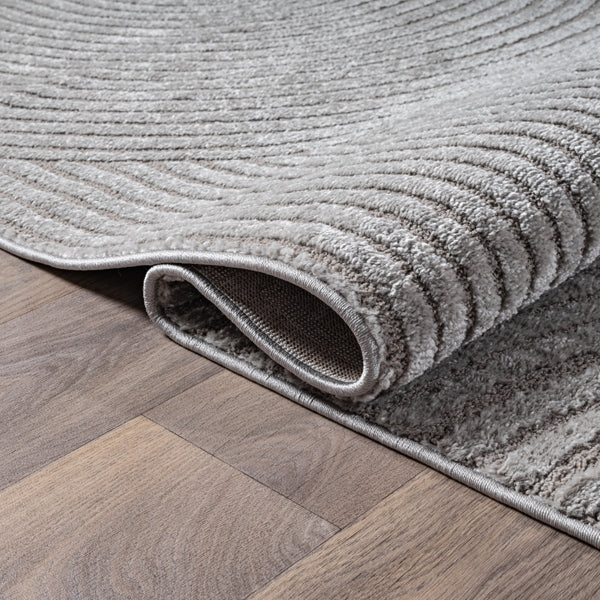 Vloerkleed Elio 2252 Grijs – Koel grijs en laagpolig geweven – detail van de grijze pool